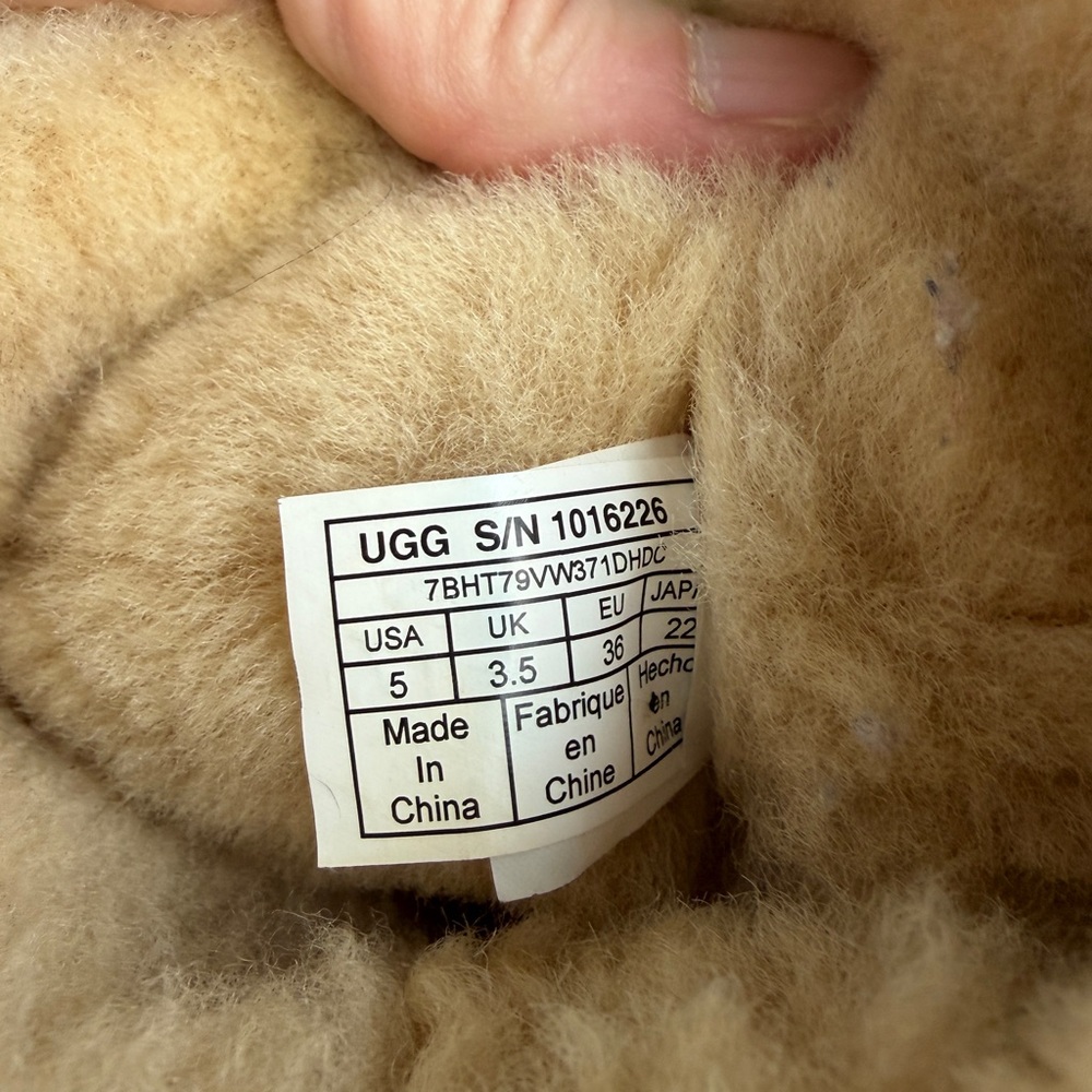 Ugg Chestnut Button Suede Shearling Winter Boots - image 5